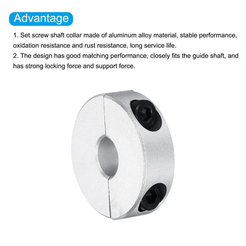 Double Split Aluminum Shaft Collar 8mm Or Five Sixteenth Inch Bore Clamping Collar With Set Screw 4 Pack That Locks In Tight