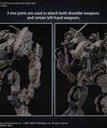 Close-up view of RaD CC-200 Orbiter Nightfall 30MM 1/144 Model Kit with detailed joints for Armored Core VI model.