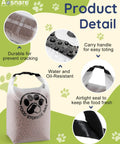 Transparent Leak Proof Pet Food Storage Bag For Travel With Roll Top Closure and Airtight Seal displayed with features