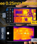 Pro Grade Thermal Imager For iPhone With Macro Lens, 512x384 IR Resolution, 15X Zoom, top view showing thermal imaging capabilities.