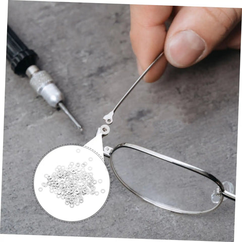 200 Piece Eyeglass Gaskets And Washers Set For Metal Rimless Frames Quick Spectacle Repairs Durable Metal Cushions For Frameless Eyewear