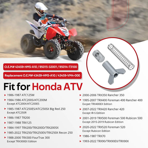 Rear Brake Adjuster Hardware Kit With Adjusting Nut For FourTrax Rancher Foreman Recon ATVs TRX125 TRX200 TRX250 TRX300 display