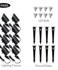 4W LED Landscape Lights 8 Pack Low Voltage Outdoor Lighting For Driveways Yards Lawns Patios Walls Trees And Flags