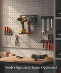 Wall Mounted Drill Holder And Iron Power Tool Rack For Garage Workshop Vertical Cordless Driver Organizer 15.7 Inch Wide