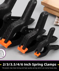Swpeet 15 Piece Spring Clamp Set With Black Plastic Mini Clamps In Size Range From Two To Six Inches For Balloon Arcs Backdrops Woodworking And Crafting Projects, black spring clamps with orange tips, 2-6 inch