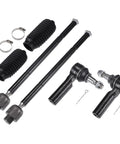 Six Piece Front Inner And Outer Tie Rod End Kit For Dodge Ram 1500 2006 2012 5 Lug Models Steering Linkage Replacement Drag Link OE ES80574 EV800098 Direct Fit, black steel
