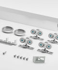 6 Foot Aluminum Bypass Sliding Door Hardware Kit For Two Doors With Finger Pulls Quiet Smooth Rollers Track Set In Silver Finish