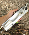 Reciprocating Motor Rocker Arm For Electric Linear Actuator With Adjustable Stroke 30-200mm, Steel Crankshaft Linkage For Push Pull Motion, 12mm Hole Bore, Heavy Duty DIY Automation Component For Precise Actuation. Handheld steel rocker arm with rod ends.