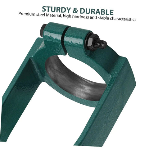 Iron Mortise Converter Runs Tight On Bench Drills Clips Right Onto Hollow Chisel Bits With Tenon Gauge Tool close-up of durable iron clamp design.