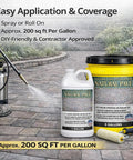 Heavy Duty Water Based Paver And Concrete Sealer Shields Brick Stone Masonry Locks Joint Sand Boosts Raw Color UV Shield Waterproof Patio Armor Slick Crisp Finish Five Gallon, application tools and coverage info.