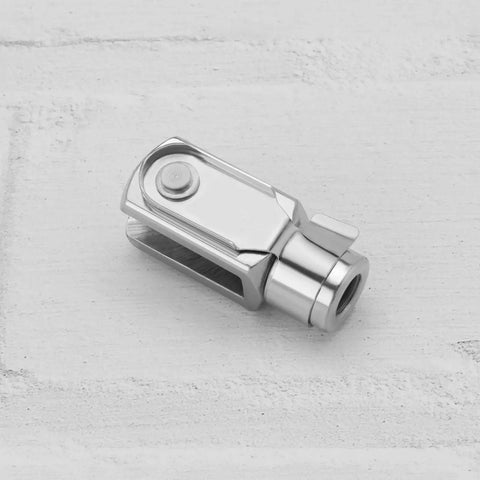2 Pack Air Cylinder Clevis End Connector M8x1.25 Thread 42mm Length Fork End Yoke Joint With Spring Pin, Steel Zinc Plated, Heavy Duty Clevis Link For Electronic Automatic Equipment And Industrial Machinery Setup, silver steel yoke joint