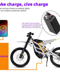 Kickass Powerful 8000W Peak 72V Electric Dirt Bike For Adults with inverter and battery for charging devices on the go.