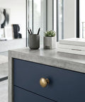 Brushed Bronze Cabinet Knobs 6 Pack Set For Kitchen Cabinets And Dressers Zinc Alloy Drawer Pulls with modern concrete counter