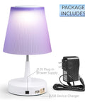 Purple Kids Table Lamp For Bedrooms And Nurseries With USB Charging Port Cute Bedside Nightstand Light 3 Level Touch Dimmer