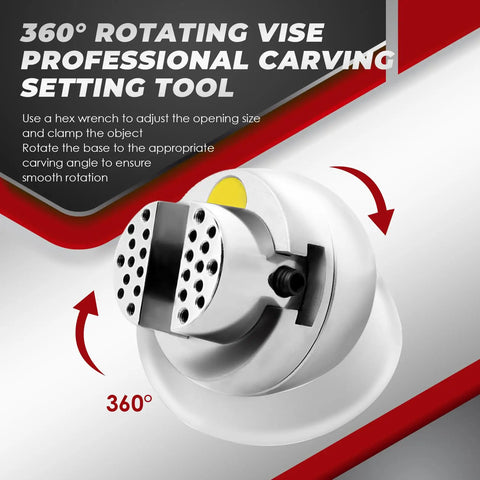 3 Inch Ball Vise With 360 Degree Rotation For Precise Carving And Metalworking, Stainless Steel Pro Clamp, Adjustable Opening Up To 2.1 Inches With Hex Wrench, Smooth Rotating Base For Crafting Perfection