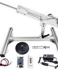 JQDML 24V reciprocating linear actuator kit on aluminum frame with remote control, stand, and suction cup