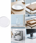 Clear Glass Table Top Slip Proof Pads With Self Adhesive Dots 20mm By 2mm Rubber Bumpers for stable furniture and surfaces.
