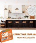 Kitchen featuring 200 pack clear cabinet door bumpers and silicone noise dampening circular dots for cabinets and drawers.
