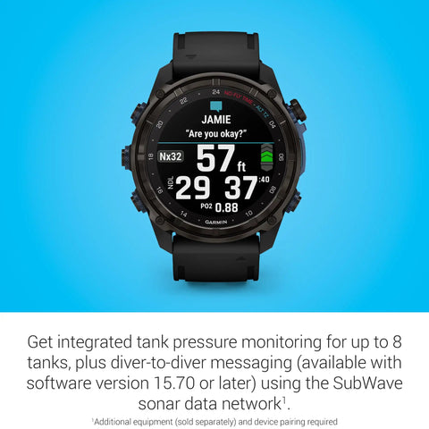Descent Mk3i 51mm Dive Computer And Multisport GPS Smartwatch With Air Integration Sapphire Lens Titanium Bezel