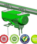Heavy Duty 6 Wheel Type Trolley Assembly For Electric Hoists, Smooth Quiet Roller Trolley, Easy Install on strut channel