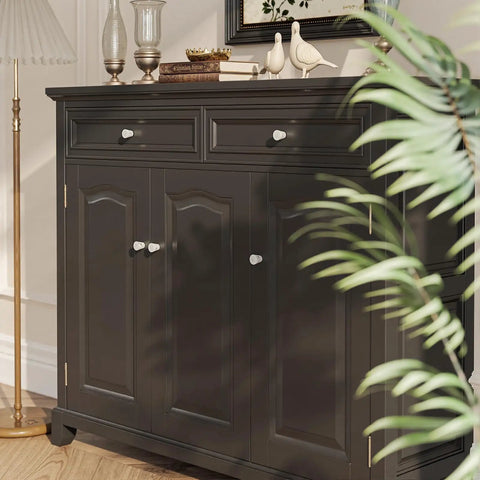 Hella Stylish White Marble Cabinet Knobs 10 Pack Dresser Hardware on dark cabinet with drawers and leaves.