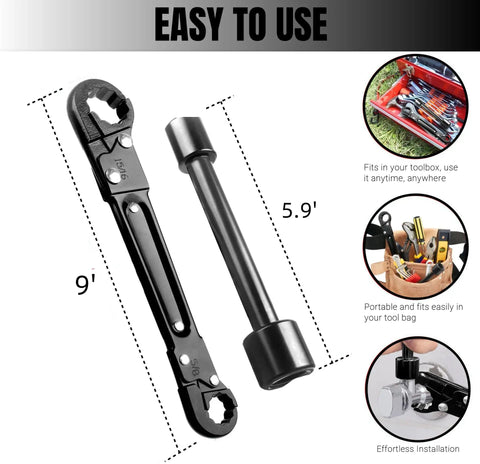 Dual Kwik Tite Angle Stop Wrench Kit For Quick Clean Plumbing Jobs Versatile Plumbing Tool Set For Tightening Supply Nuts And Toilet Valves DIY Friendly Pro Grade Hand Tools