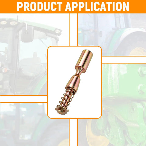 Heavy Duty Quick Release PTO Coupler Pin Kit With Spring Retaining Clip forged steel connector for tractors, 85 mm length.