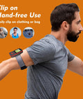 Man running with 64GB Clip MP3 Player With Bluetooth Five Point Three For Running Voice Recorder FM Radio AB Repeat Shuffle on arm