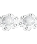 2 Pack Hair Catcher Drain Cover - 5" Dome Shaped Soft PVC with 6 suction cups, featuring a decorative floral design.