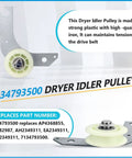 DIY Dryer Repair Kit For Electrolux And Frigidaire - Belt 137315300, Drum Support Wheels 134715900, Idler Pulley 134793500 display