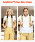 Heavy Duty Two Person Moving Straps With Adjustable Shoulder Harness and Beefy Steel Buckles displayed on a woman and a man.