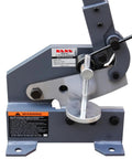 Heavy duty metal shear with long lever for cutting steel and aluminum, ideal for auto repair and construction projects.