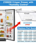 2 Pack Upgraded Fridge Crisper Drawer Upper Humidity Control Drawer And Lower Crisper Bin Replacement for Whirlpool Kenmore