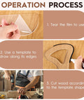 Steps of using 8 Piece Acrylic Router Template Set For Woodworking With 6 Charcuterie Board Templates 2 Tray Templates Thick Handle Cutting Board Templates And 3 Marking Pens Angled Curvy Tracing Stencils For Kitchen Projects
