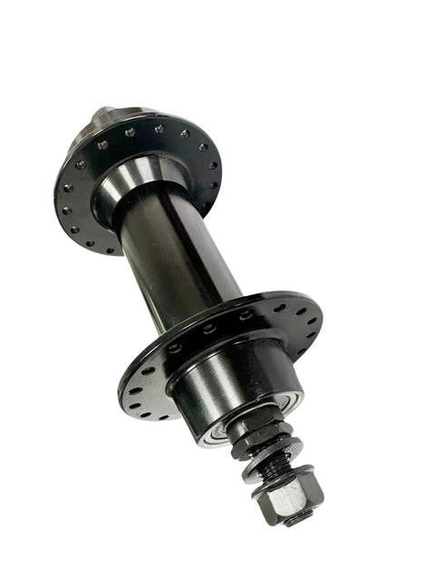 36 Hole Front Hub 135mm QR Aluminum Disc With Sealed Bearings Built For Fat Tire 20x4.0 Or 26x4.0 E-Bikes And Retro Mountain Bikes 135mm O.L.D Ready To Roll, close-up view