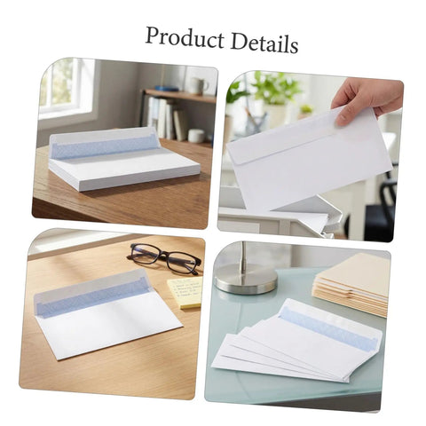 White Pro-Grade Self-Sealing Security Mailing Envelopes 115mm X 225mm Confidential Business Letter Size Peel And Seal 100 Pack in office setup
