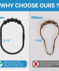 Comparison of 12 Pack Wide Shower Curtain Hooks, Rustproof Stainless Steel Heavy Duty Curtain Rings With Smooth Glide Rollers versus rusted hooks.