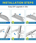 Installation steps for Premium Full Coverage Windshield Wiper Blade Set Compatible With 2022 Through 2025 Mitsubishi Outlander and PHEV.