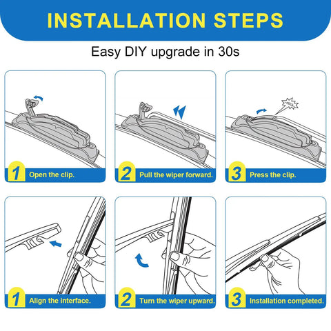 Installation steps for Premium Full Coverage Windshield Wiper Blade Set Compatible With 2022 Through 2025 Mitsubishi Outlander and PHEV.