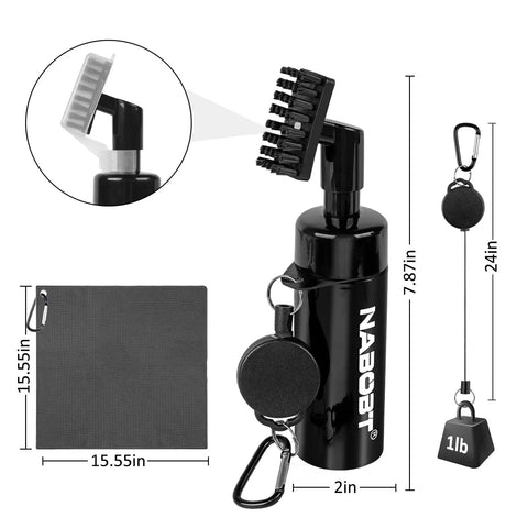 On Course Go-To Essential 2-Piece Golf Towel And Club Cleaner Set 16x16 Inch Absorbent Microfiber With Handy Brush product