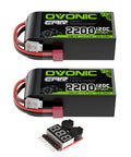 Shorty 3S LiPo Battery 11.1V 2200mAh 120C With Dean Style T Plug for RC cars trucks planes helicopters boats 2 pack