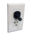 Banana Jack Outlet Plug Adapter for Grounding Wrist Straps, Go-To Universal 3 Prong Earth Connection, installed in wall outlet