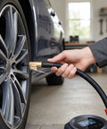 Heavy Duty Tire Inflator Extension Hose Featuring Quick Connect Air Chuck Adapter For Cars Motorcycles And Bikes Makes Airing Tires A Total Breeze Even In Tight Spots Using The Best Tech Out There Nowadays. 16cm hose on car wheel