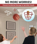 Children preventing damage to fire sprinkler heads with Built Like A Tank 1/2 Inch Fire Sprinkler Head Cage Guard Protector.