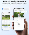 Hardcore 12MP Outdoor PoE Bullet Camera For Legit Home Security Featuring Ultra Sharp Full Color Night Vision Plus Integrated Light Bar To Keep Your Property Defense On Lock Around The Clock Every Single Day, user-friendly app interface showing live monitoring.