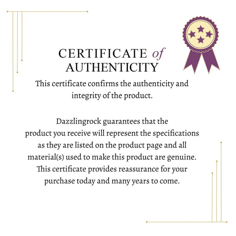 Certificate of authenticity for 2.06 Carat Ctw Round Brilliant Diamond Engagement Ring Set Crafted With Sleek 14K White Gold.