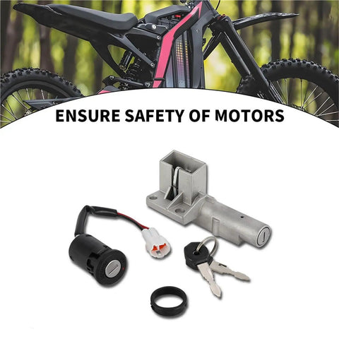 Durable Motorcycle Ignition Switch Replacement For Off Road Electric Bikes And E Bikes Easy Start Button with components and keys