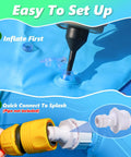 Instruction showing setup of the Sea World 75 Inch Splash Pad Sprinkler For Kids And Dogs Thickened Outdoor Water Toy Play Mat