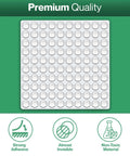 100 Pack Clear Self Adhesive Cabinet Door Bumpers For Soft Close Closures Hemispherical Silicone Dampening Pads Display