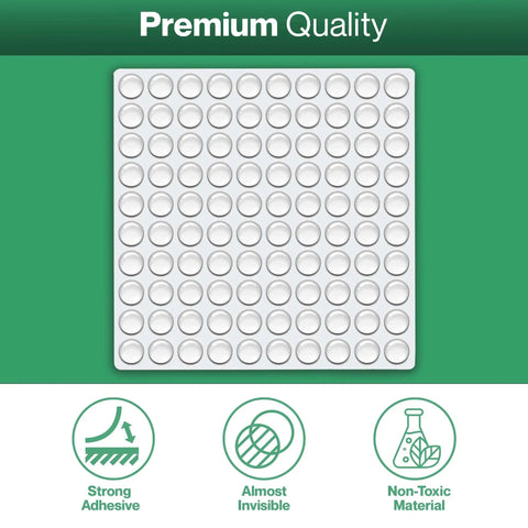 100 Pack Clear Self Adhesive Cabinet Door Bumpers For Soft Close Closures Hemispherical Silicone Dampening Pads Display